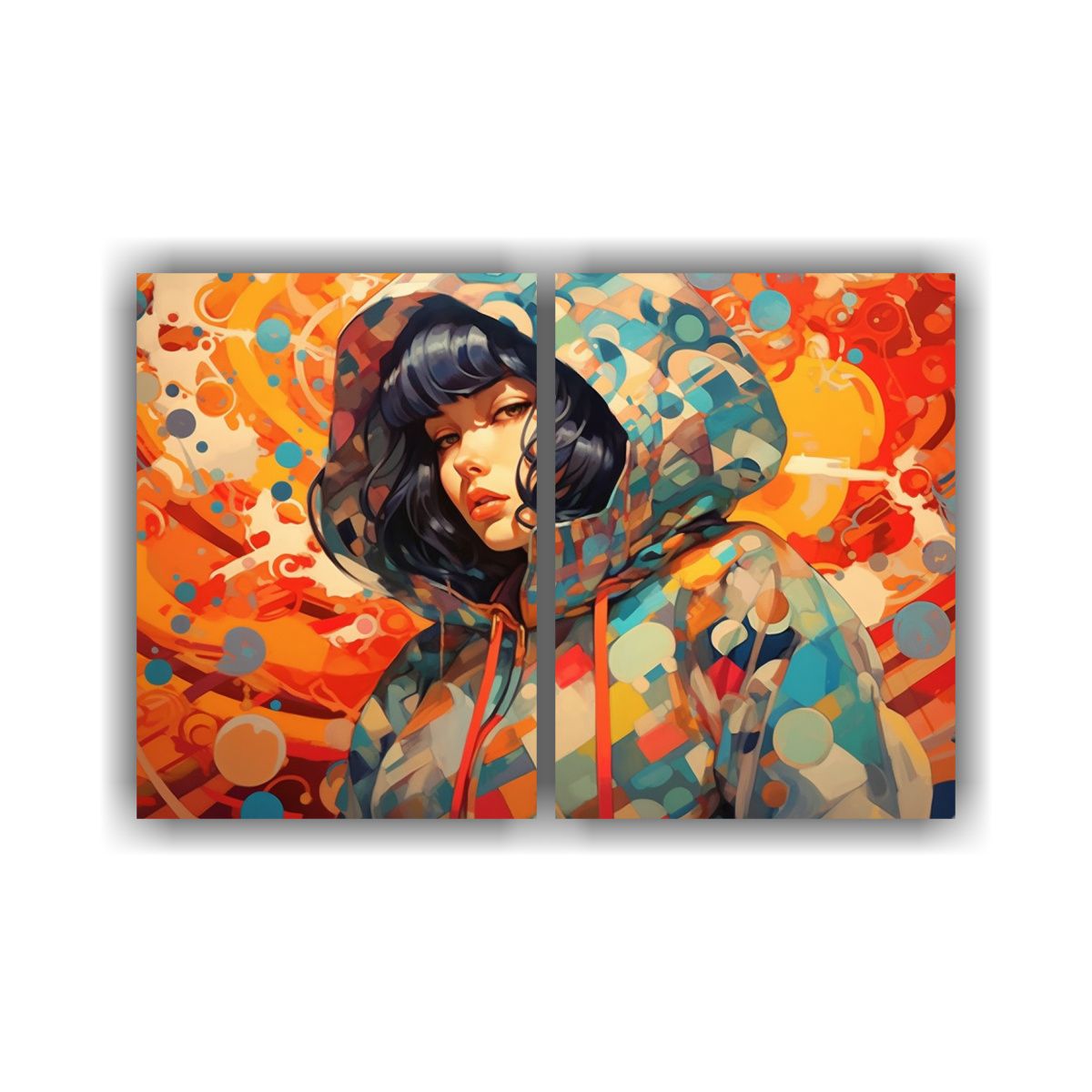 GENERICO - Pinturas Decorativas De Mujer Japonesa Hiphop 60x45 Cm