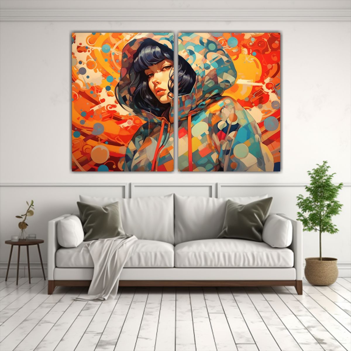 GENERICO - Pinturas Decorativas De Mujer Japonesa Hiphop 60x45 Cm