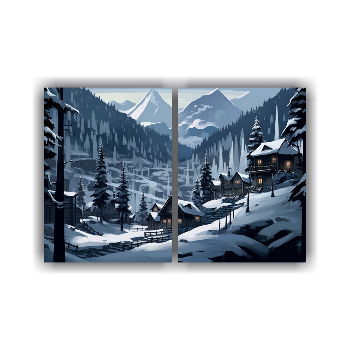 GENERICO - Pinturas Decorativas De Paisaje Alpino Abstracto 60x45 Cm