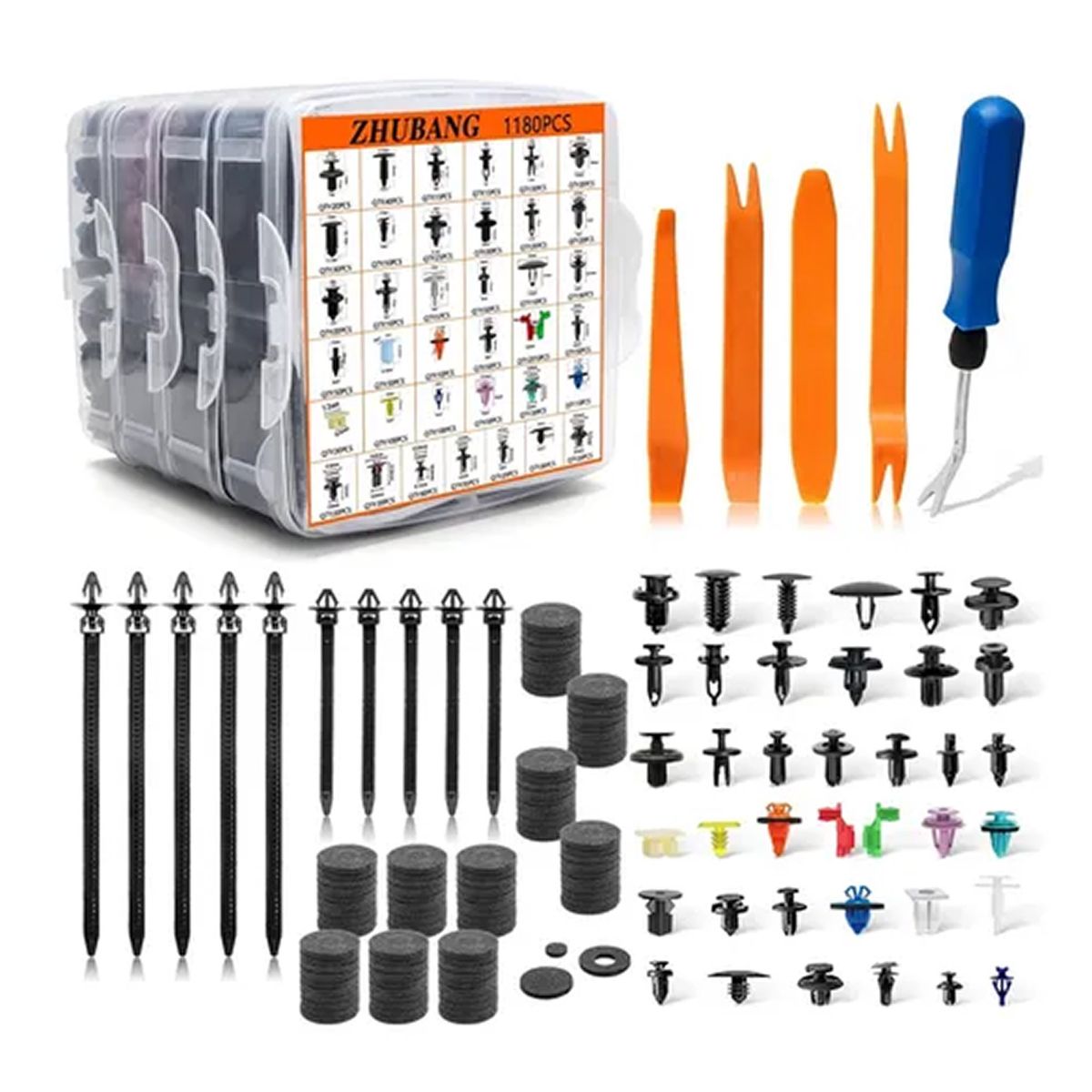 ESHOPANGIE - Kit 1295 Clip Broche Retencion Plastico Auto Lata Tapabarro