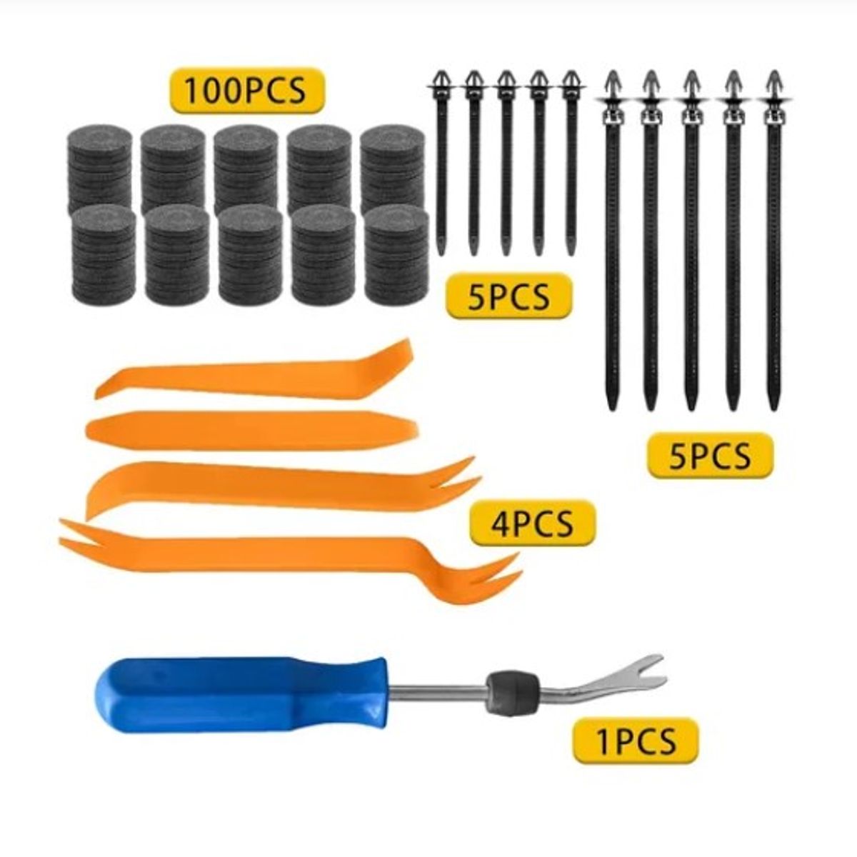 ESHOPANGIE - Kit 1295 Clip Broche Retencion Plastico Auto Lata Tapabarro