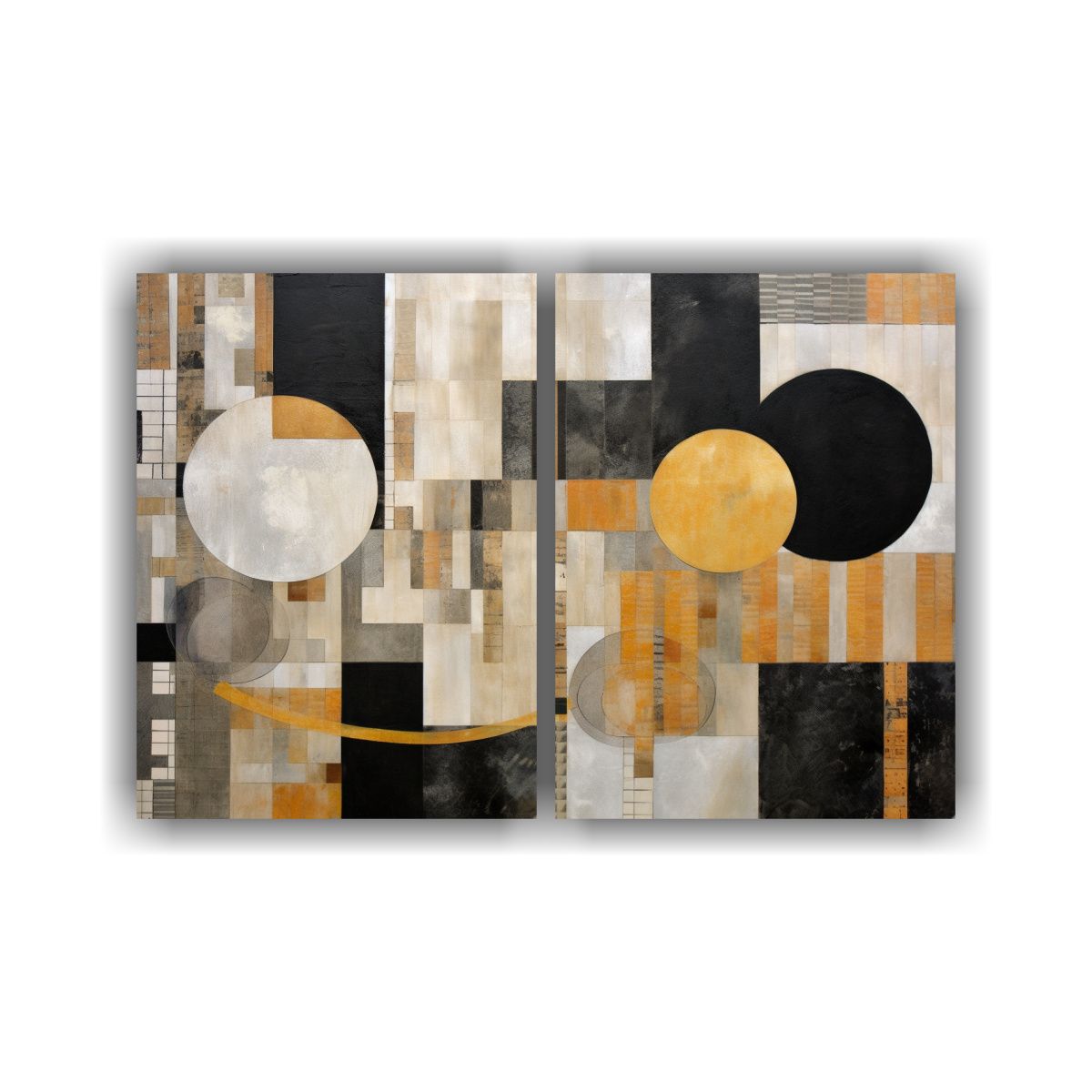 GENERICO - Pinturas Geométricas Texturizadas Con Impacto 60x40 Cm