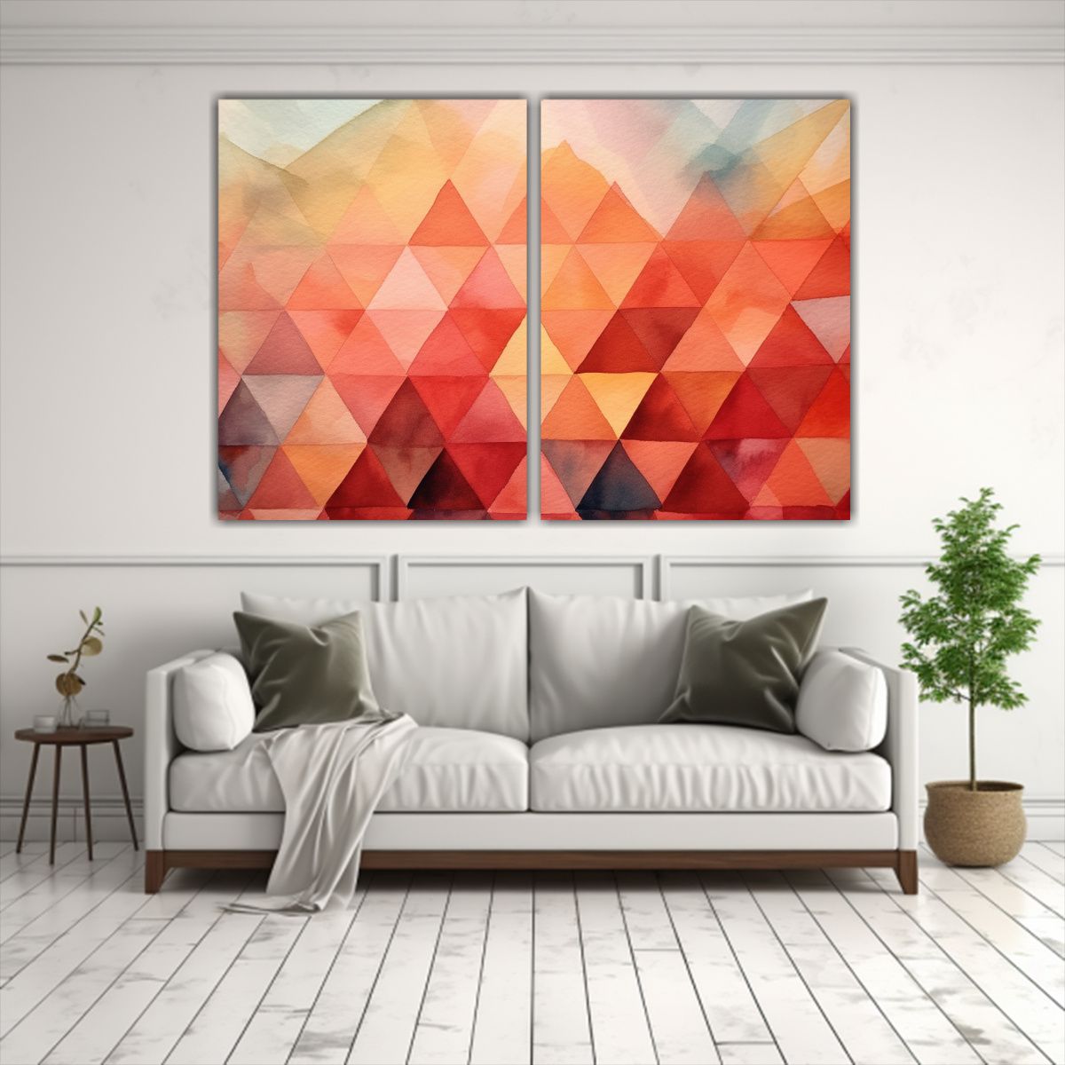 GENERICO - Obra De Arte Simétrica Geométrica En Colores 60x40 Cm