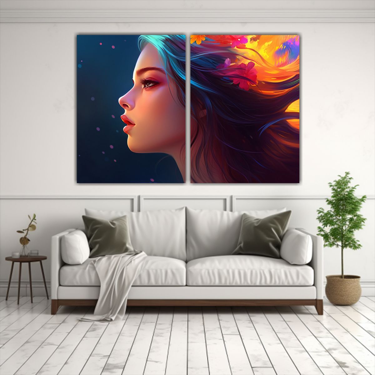 GENERICO - Pinturas Decorativas De Una Chica Con Medio 60x45 Cm
