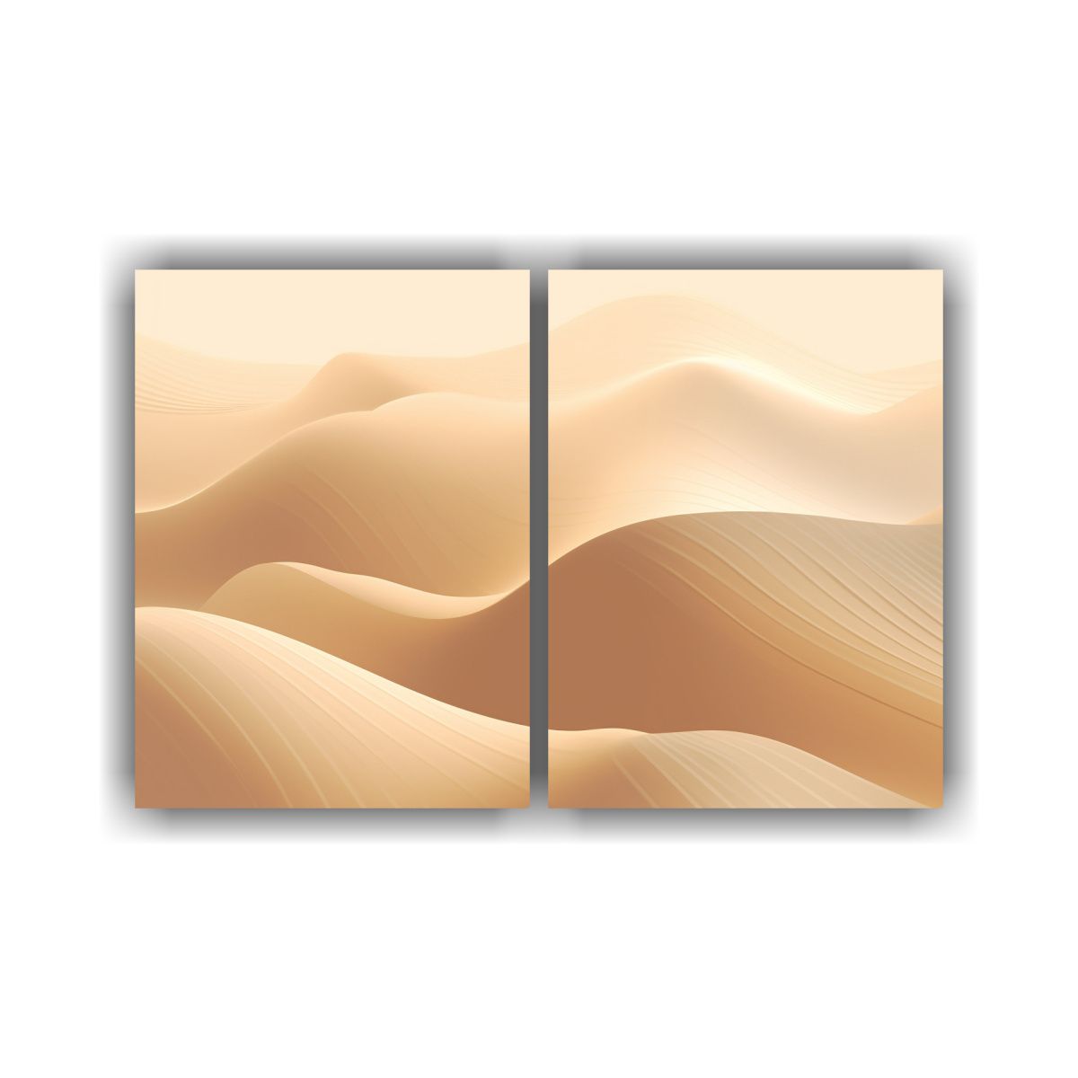 GENERICO - Cuadro Beige Con Silueta De Dunas De Arena Arte 60x40 Cm
