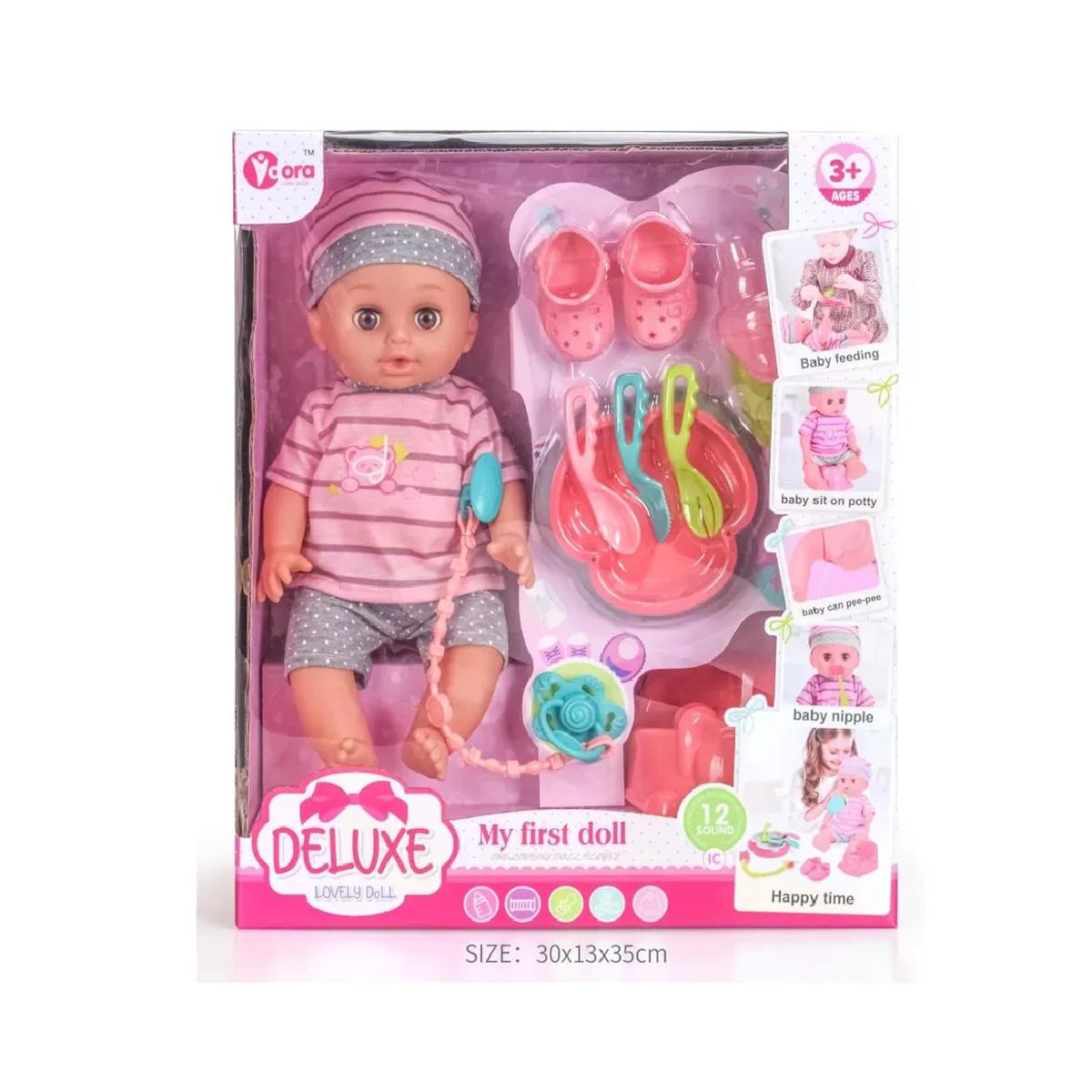 JUGUETERIA - Muñeca bebe Accesorios 12 sonidos