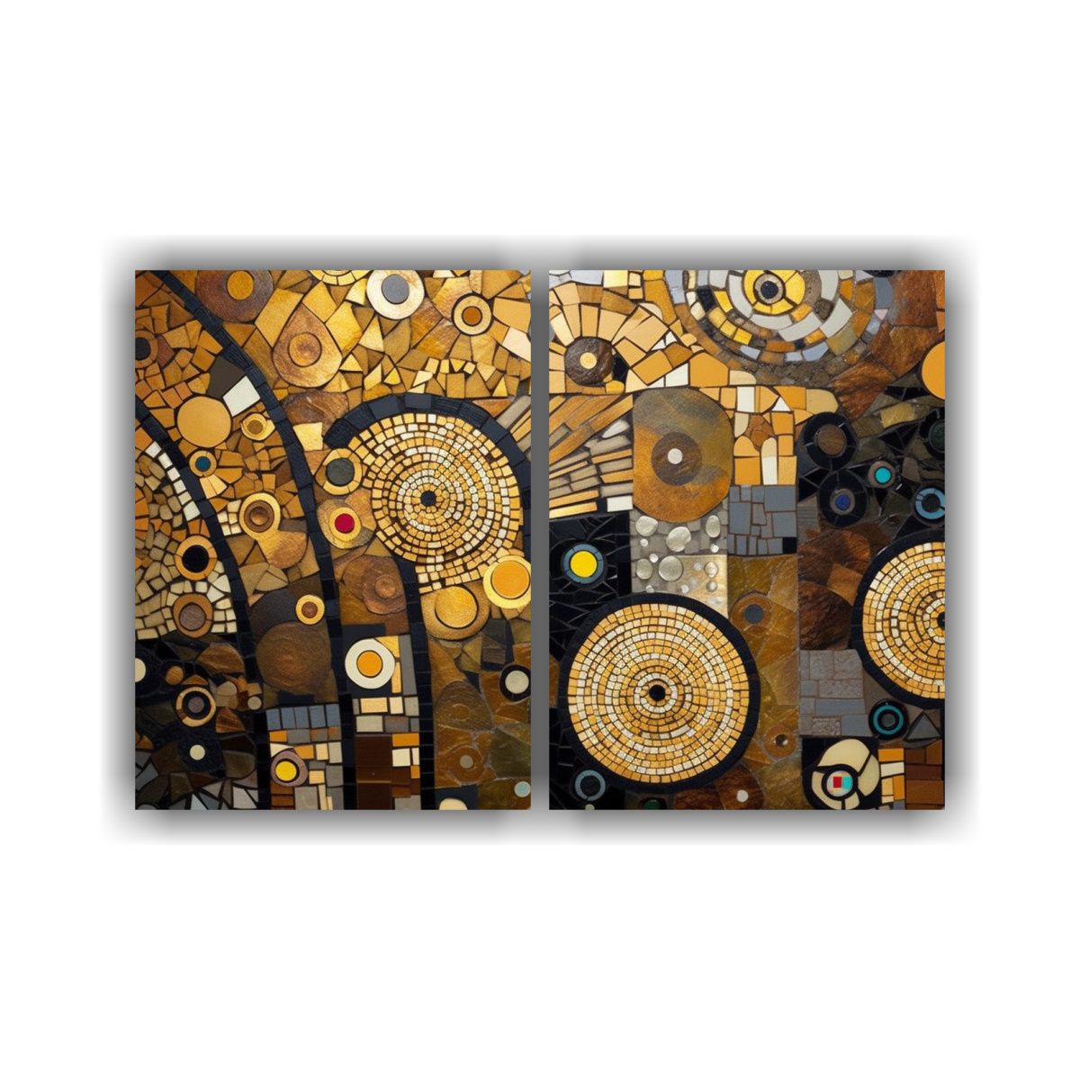 GENERICO - Cuadro Simétrico Mosaico Vintage Arte De Pared 60x45 Cm