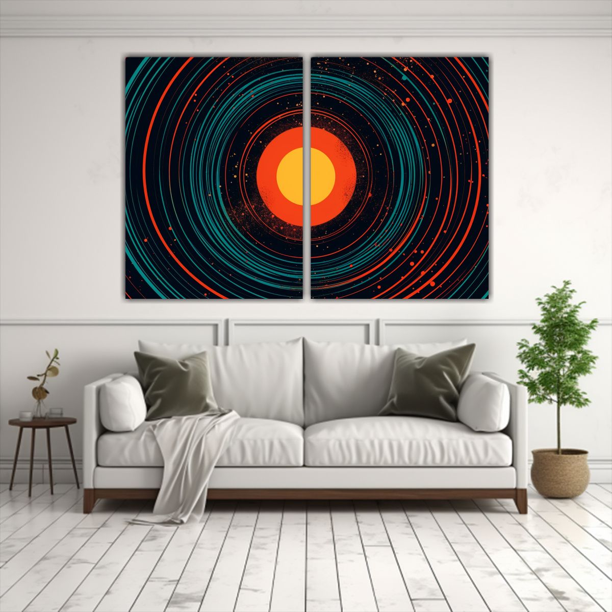 GENERICO - Pintura Minimalista En Lienzo Con Espacio En 60x45 Cm