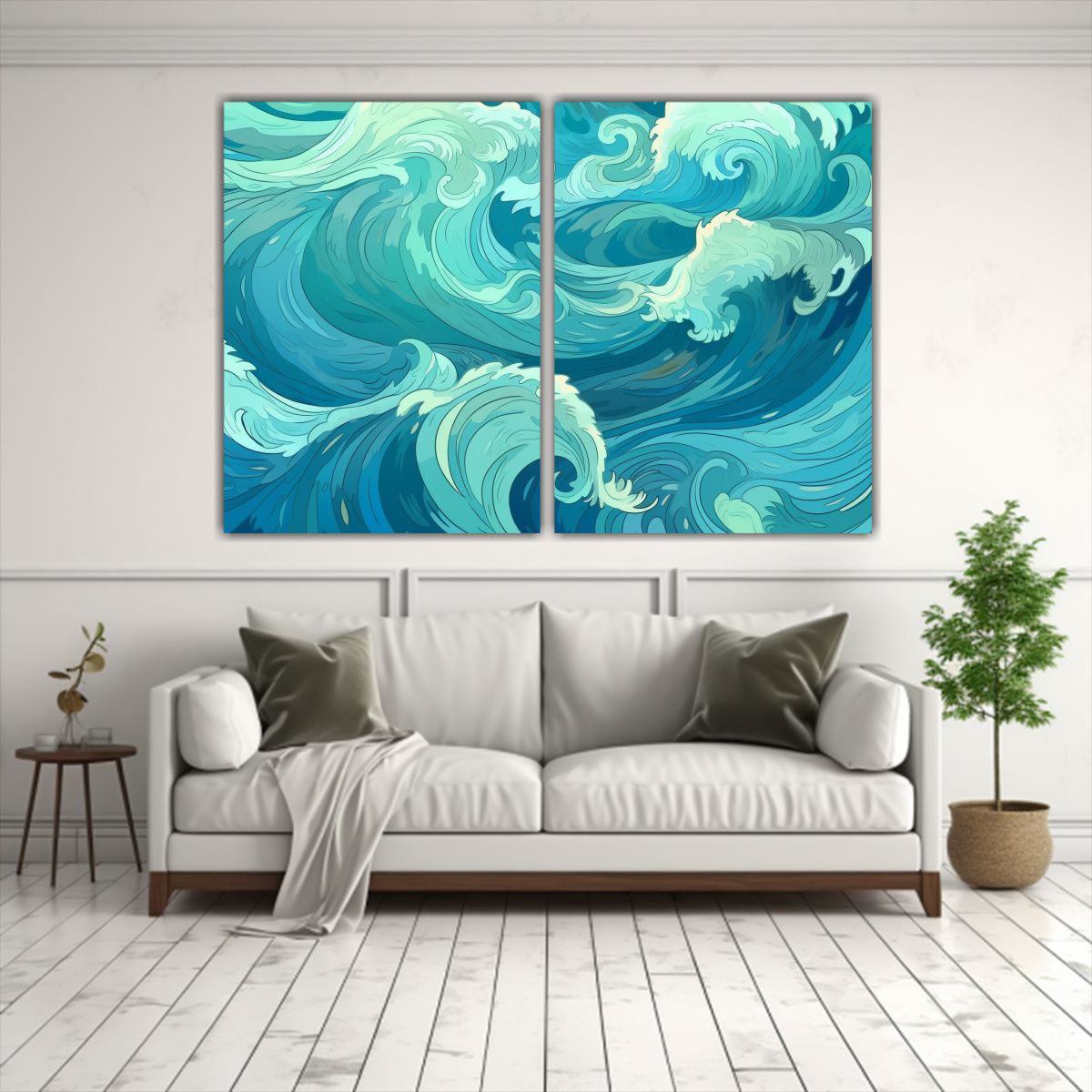 GENERICO - Cuadros Fotografía Personalidad Ondas Suaves En 60x45 Cm