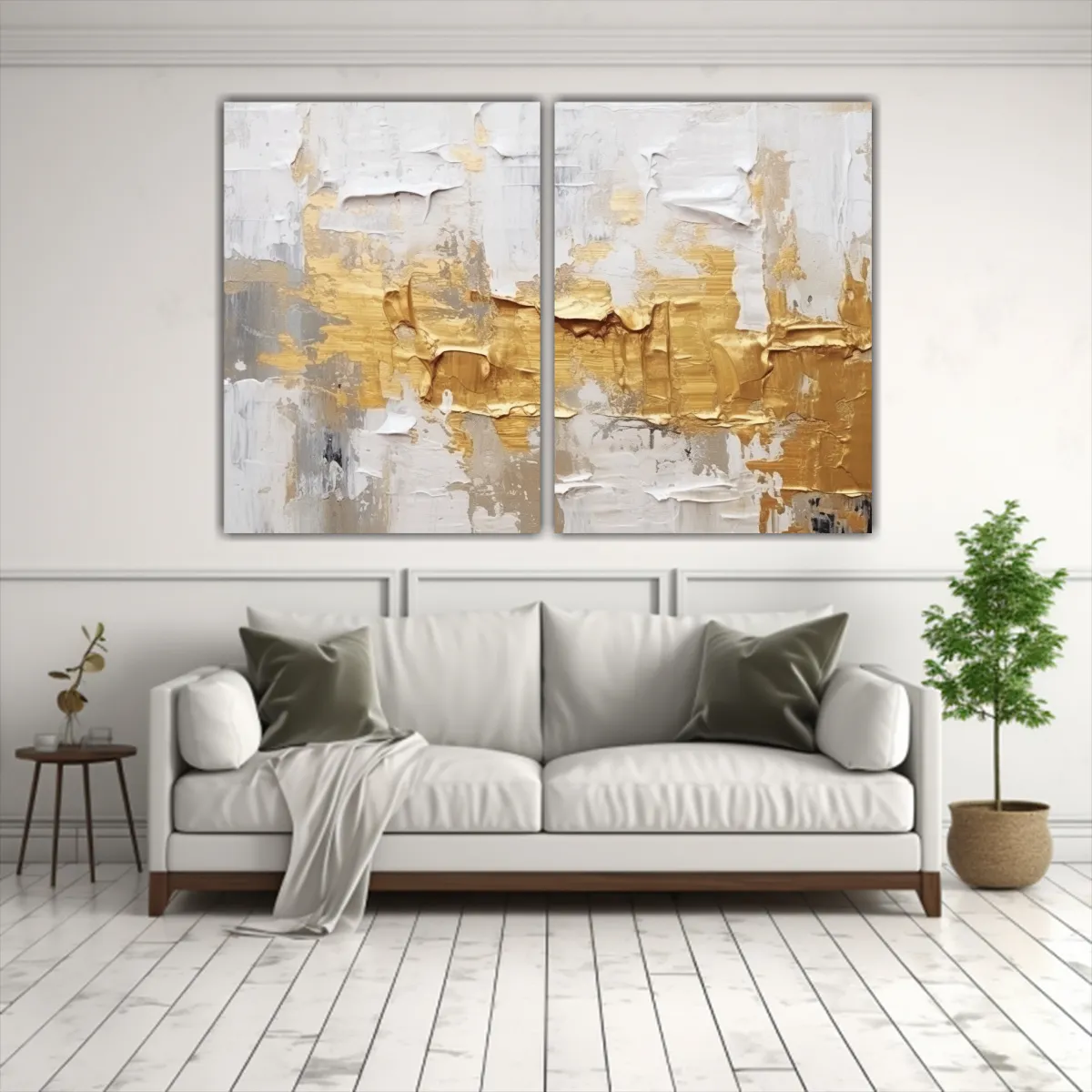 GENERICO - Conjunto De Cuadros Abstractos En Bastidor Para 60x45 Cm