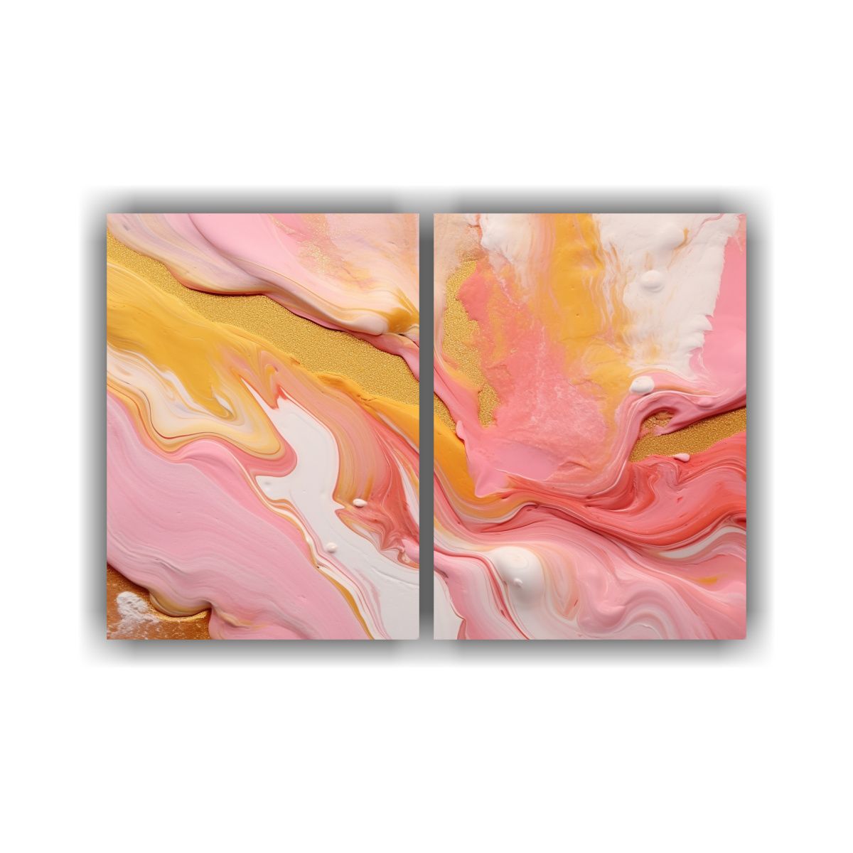GENERICO - Pinturas Abstractas Elegantes En Forma De Ola En 60x40 Cm