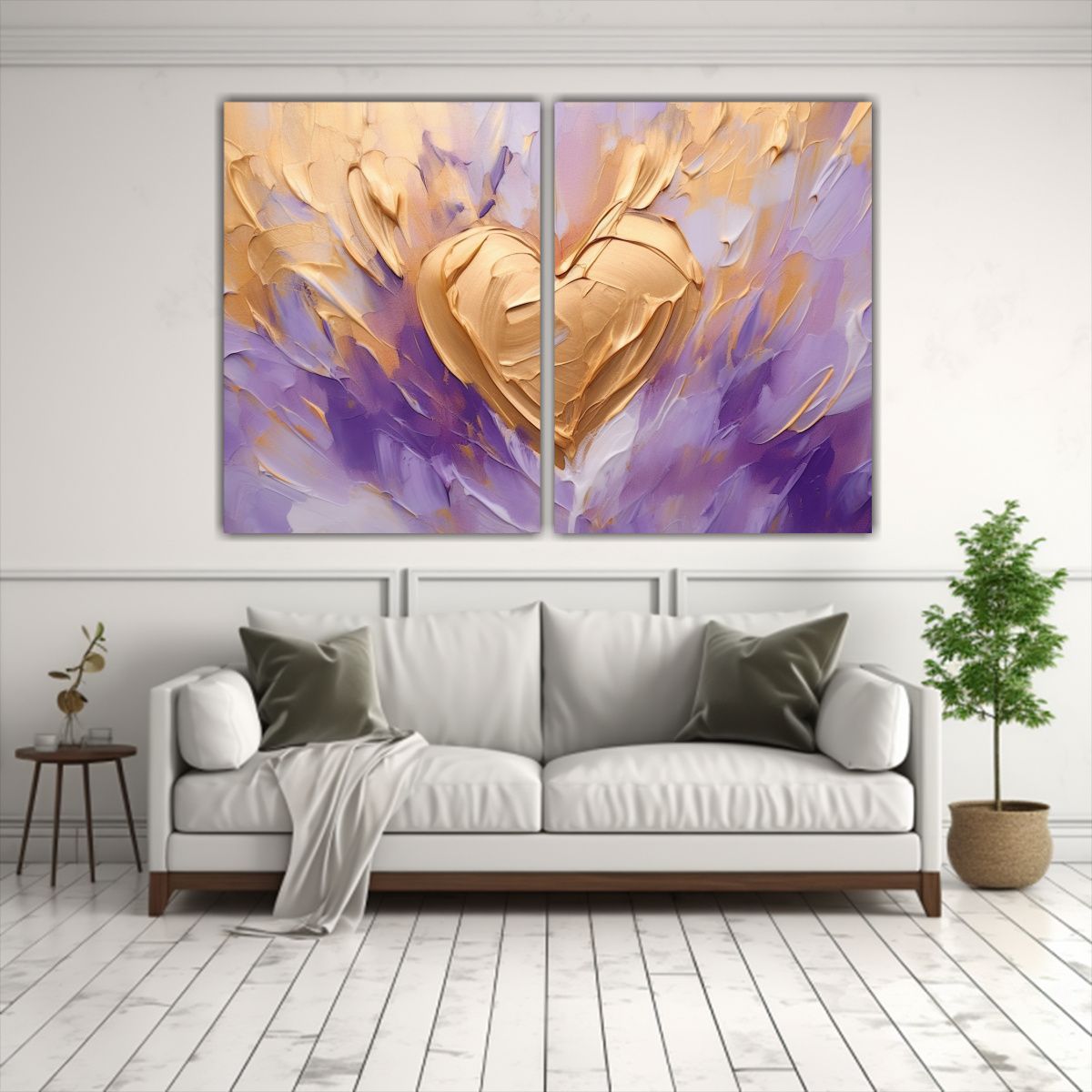 GENERICO - Pintura Abstracta De Corazones En Movimiento 60x45 Cm