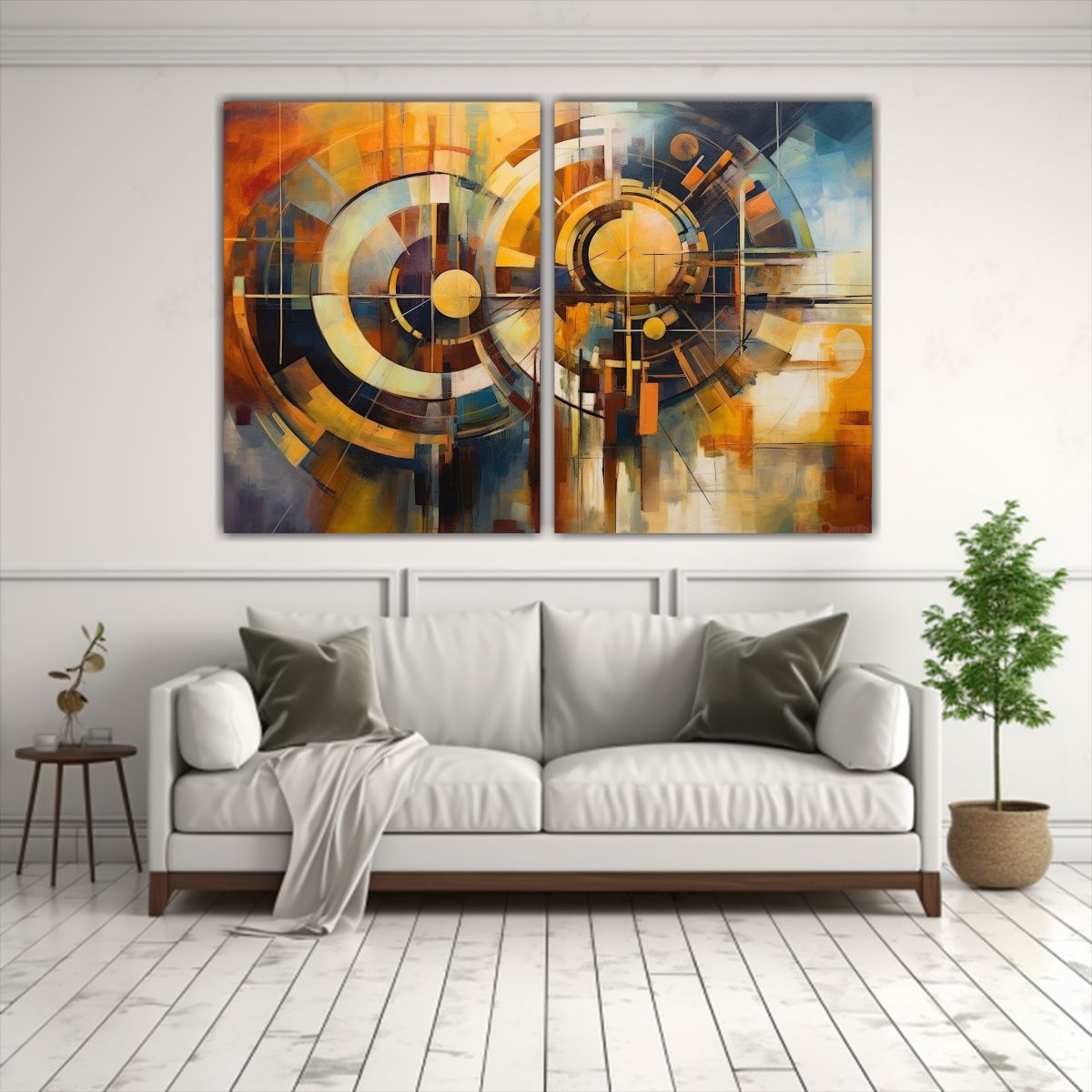 GENERICO - Cuadros Abstractos Tierra Movimiento Y 60x40 Cm