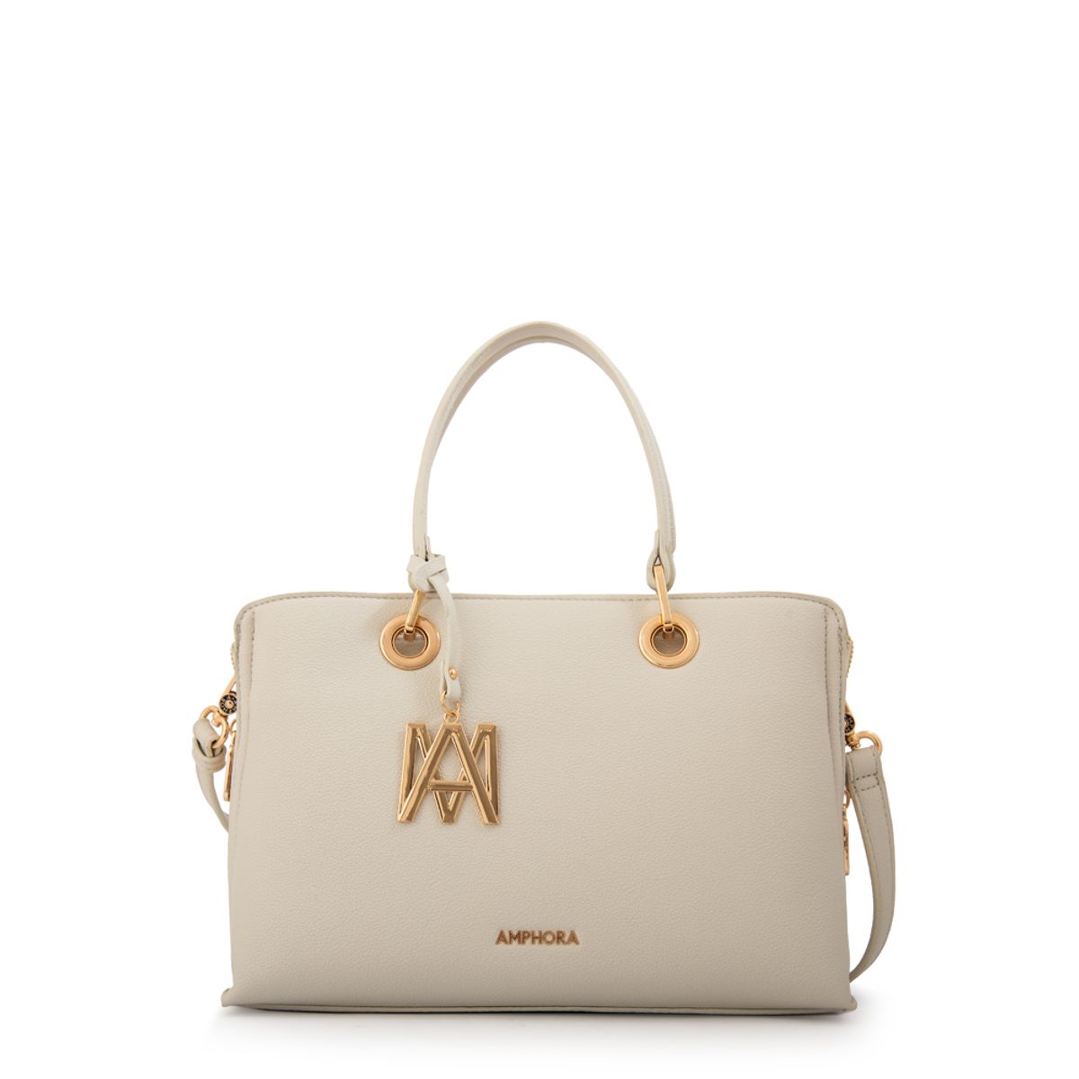 AMPHORA - Cartera tote laia mediana blanco crudo