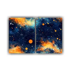 GENERICO - Cuadro Cuadro Espacio Galaxia Detallado Azul 60x45 Cm