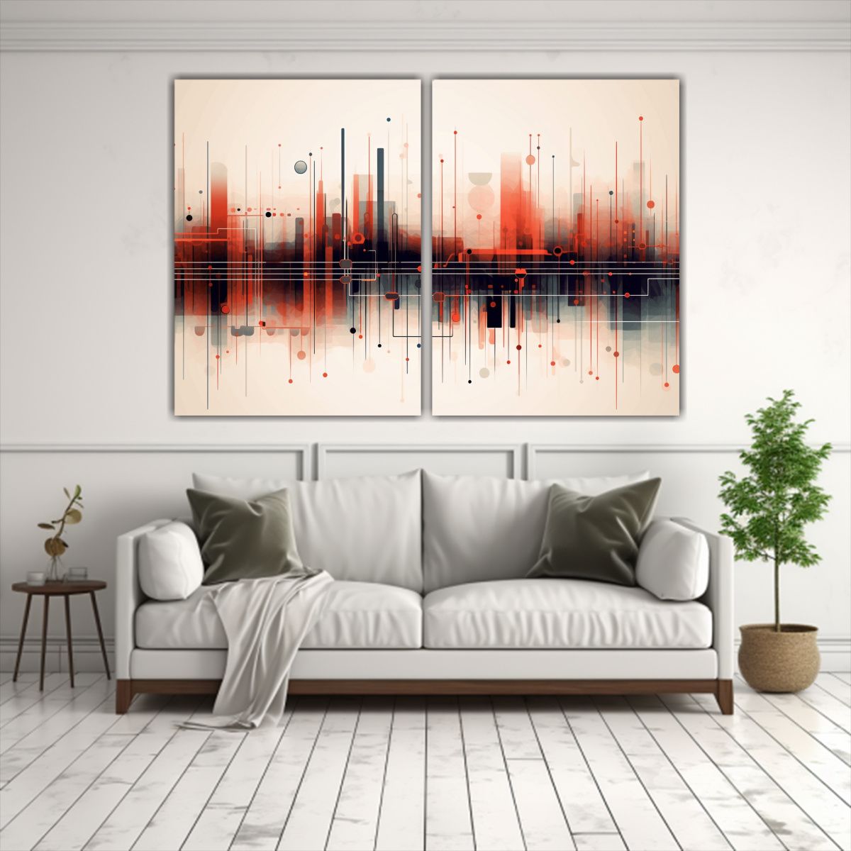 GENERICO - Pinturas Decorativas Con Líneas Abstractas Y 60x40 Cm