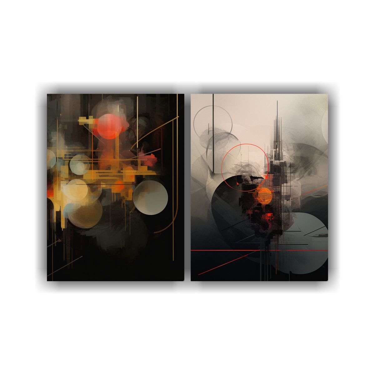 GENERICO - Pinturas Abstractas Con Temas Oscuros Y Apagados 60x45 Cm