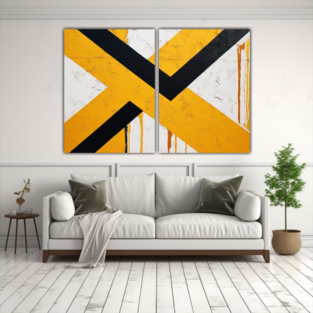 GENERICO - Pinturas Decorativas En Pared De Cemento Blanco 60x45 Cm