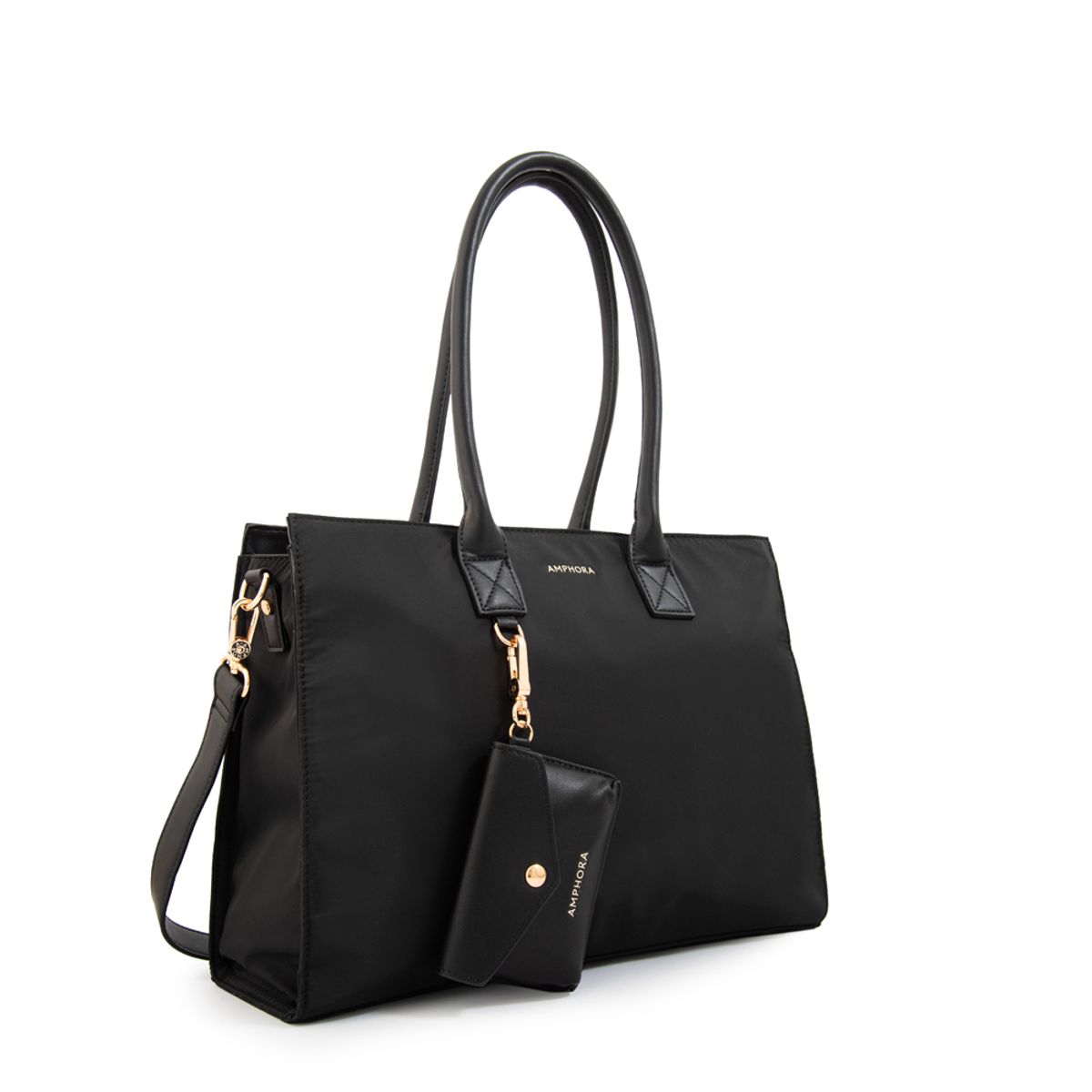 AMPHORA - Cartera tote porta notebook mabel grande negro especial