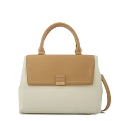 AMPHORA - Cartera tote con tapa clary mediana blanco crudo