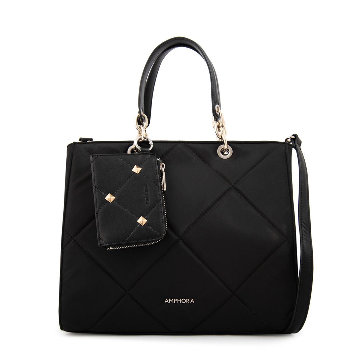 AMPHORA - Cartera tote keny pequeña negro especial