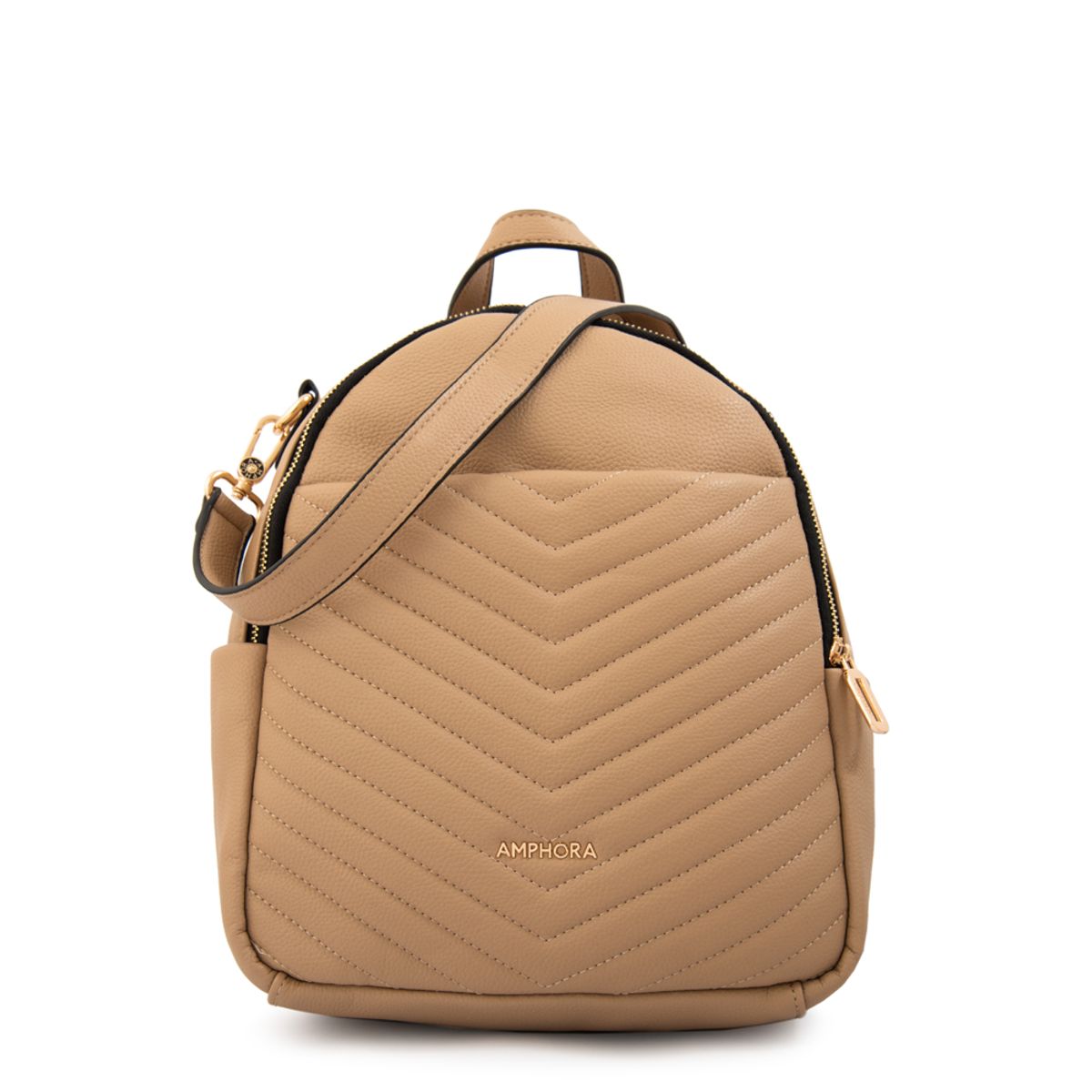 AMPHORA - Mochila filomena mediana beige oscuro