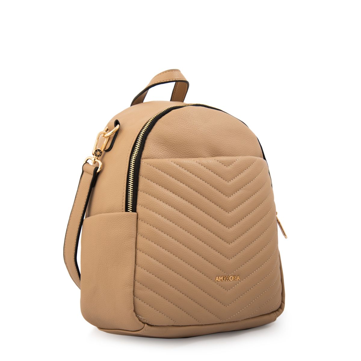 AMPHORA - Mochila filomena mediana beige oscuro