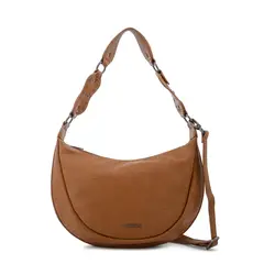 AMPHORA - Cartera corte oval rocio mediana camel