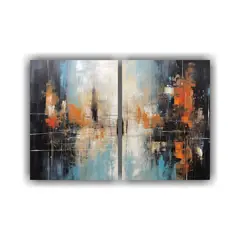 GENERICO - Cuadro Abstracto Moderno Simétrico Para 60x45 Cm
