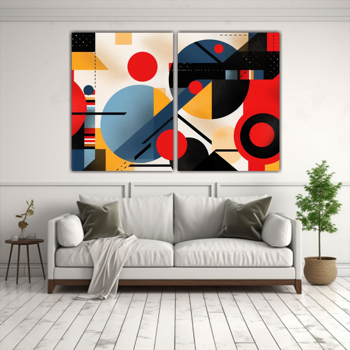 GENERICO - Cuadro Abstracto Con Formas Geométricas 60x40 Cm
