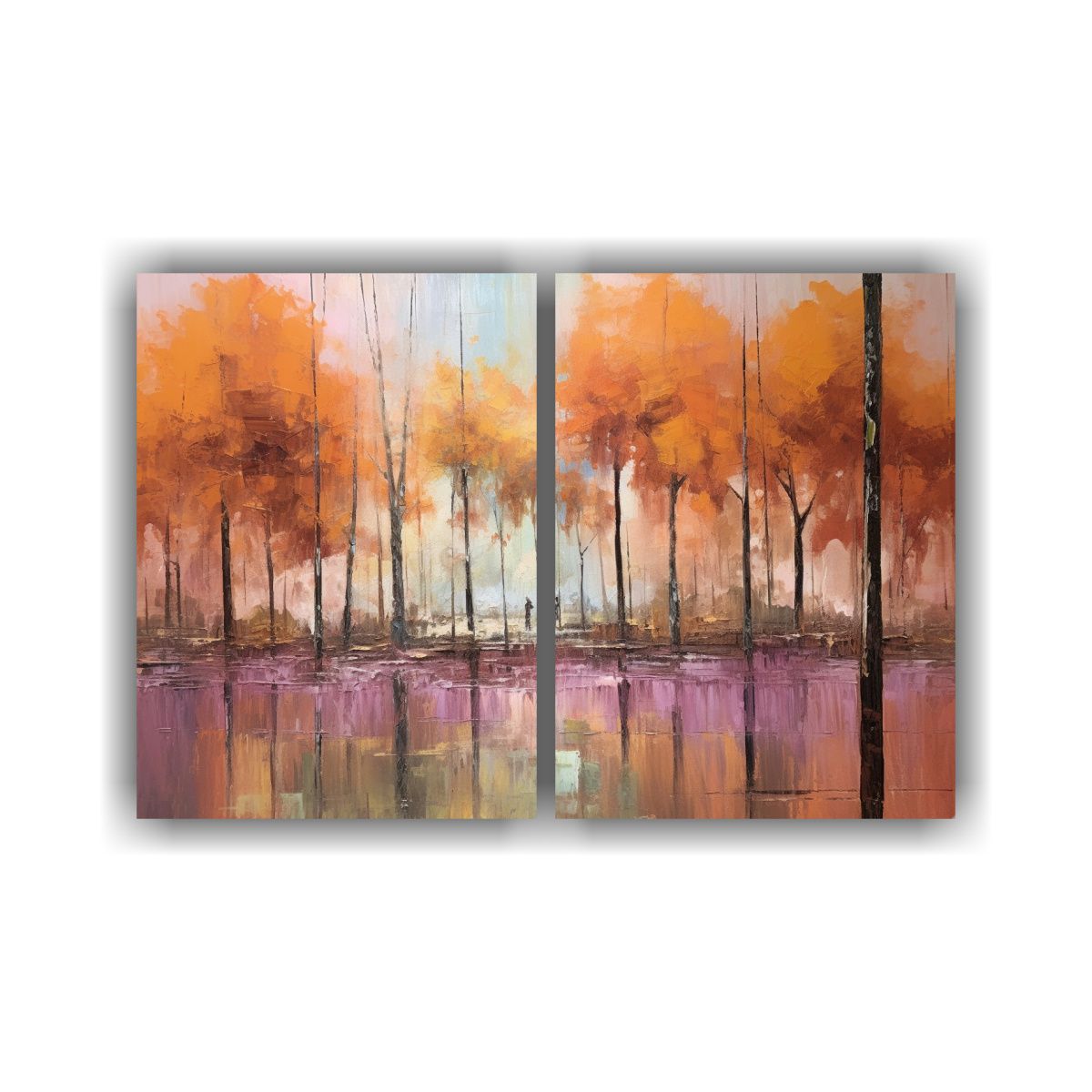 GENERICO - Pintura Al óleo De Paisaje Semiabstracto 60x40 Cm