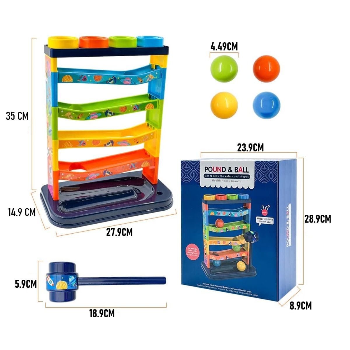 GENERICO - PISTA DE PELOTAS COLORES JUEGO DIDACTICO PARA NIÑOS