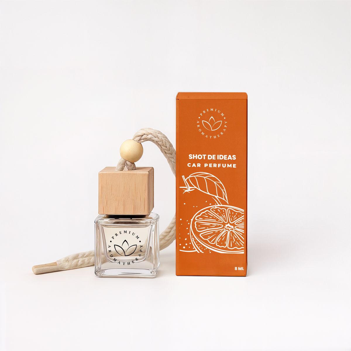 GENERICO - DIFUSOR DE AUTO AROMATHERAPY 8ML - Naranja claro