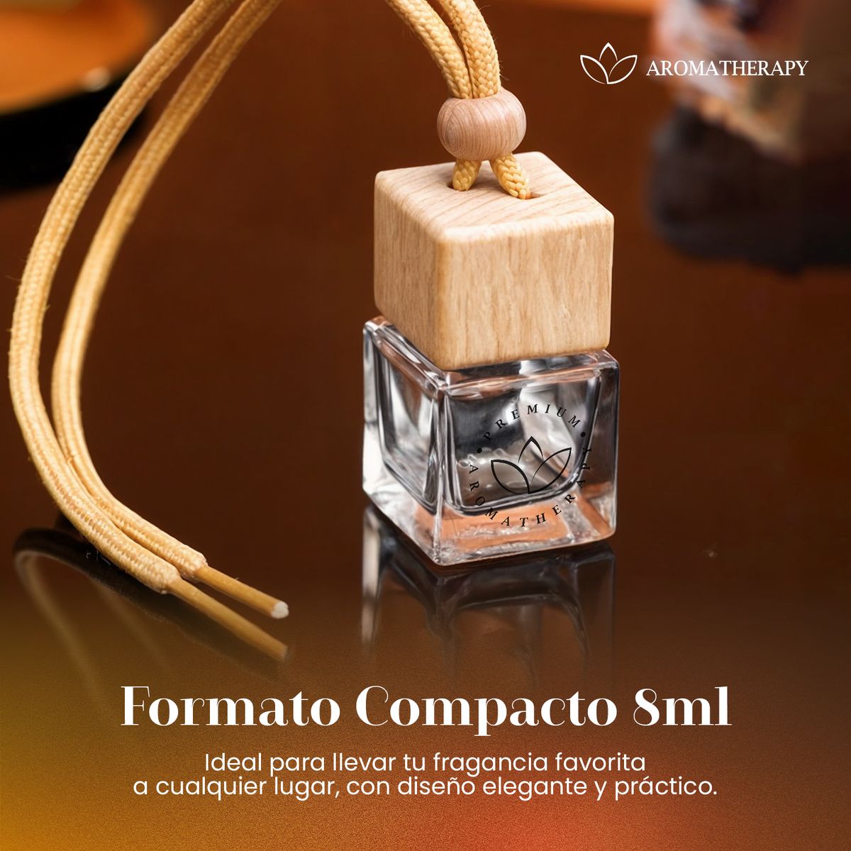 GENERICO - DIFUSOR DE AUTO AROMATHERAPY 8ML - Naranja claro