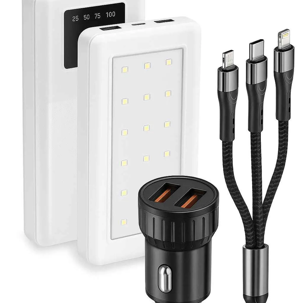 GENERICO - Kit Power Bank Cargador 22000mah Carga Rapida Multifuncion