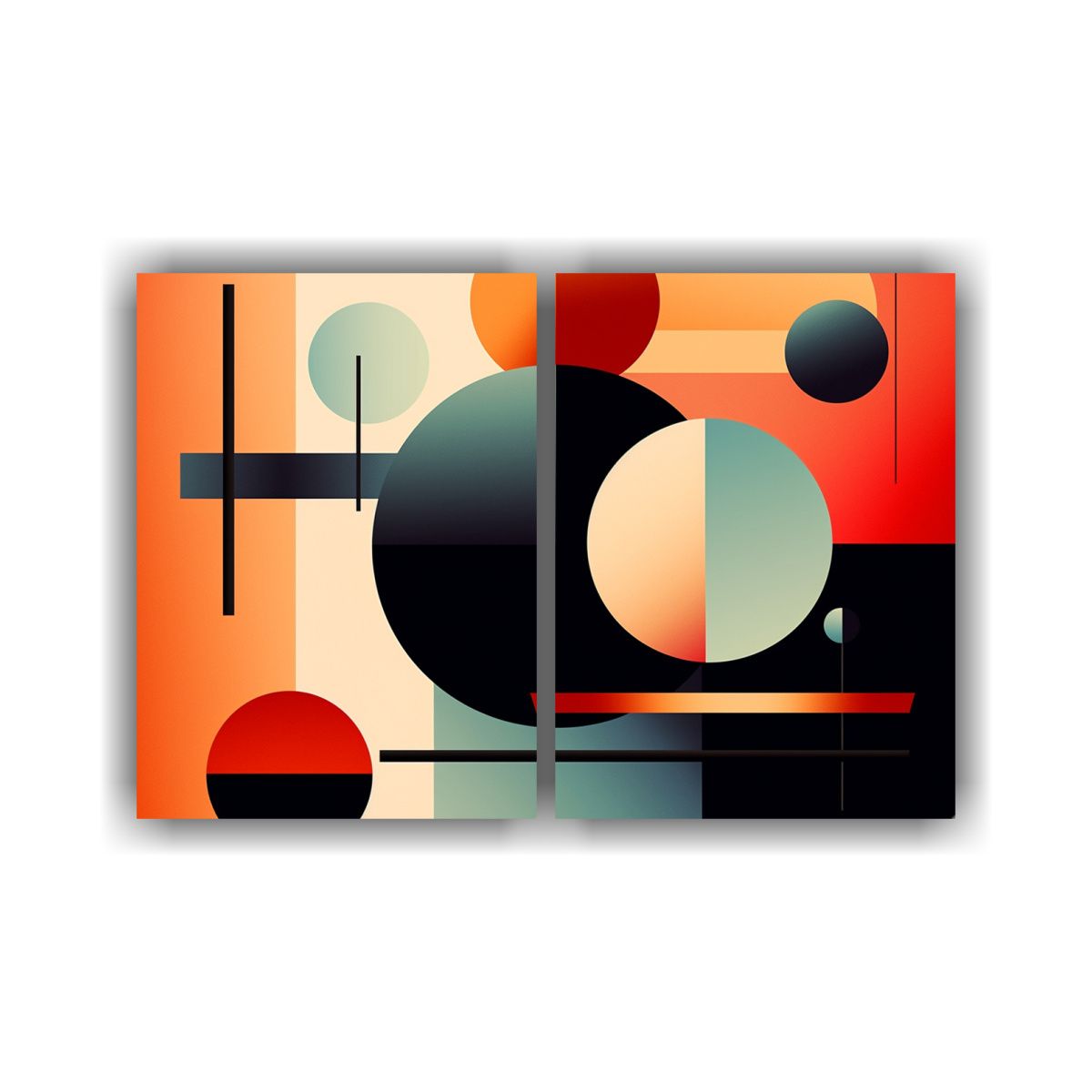GENERICO - Cuadros Decorativos Abstractos Formas 60x45 Cm