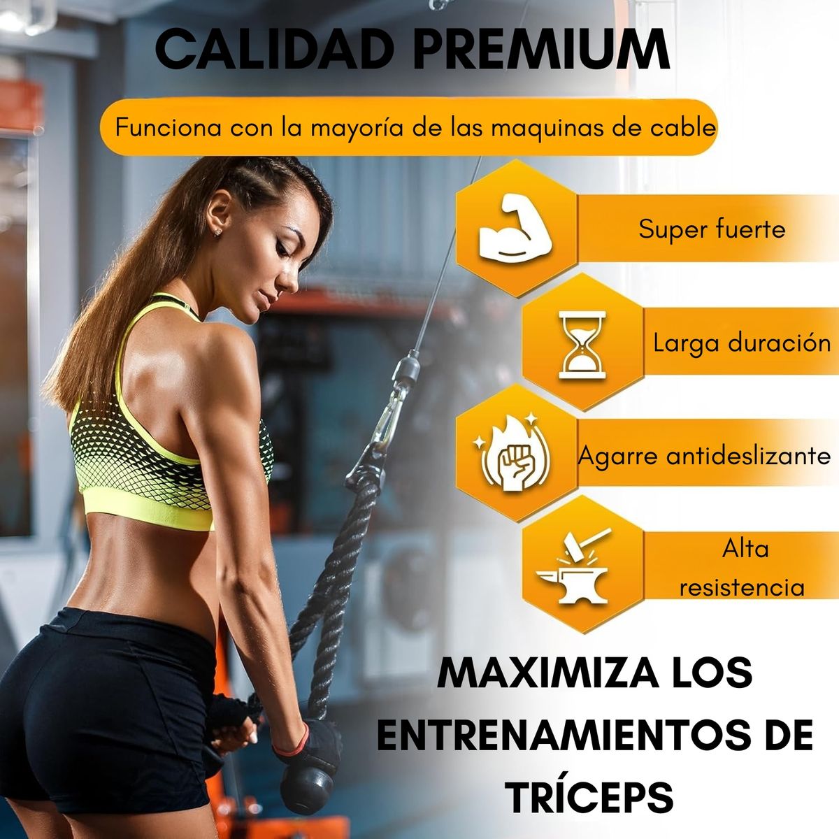 GENERICO - Cuerda Crossfit Entrenamiento Para Agarres Gym Triceps Casa