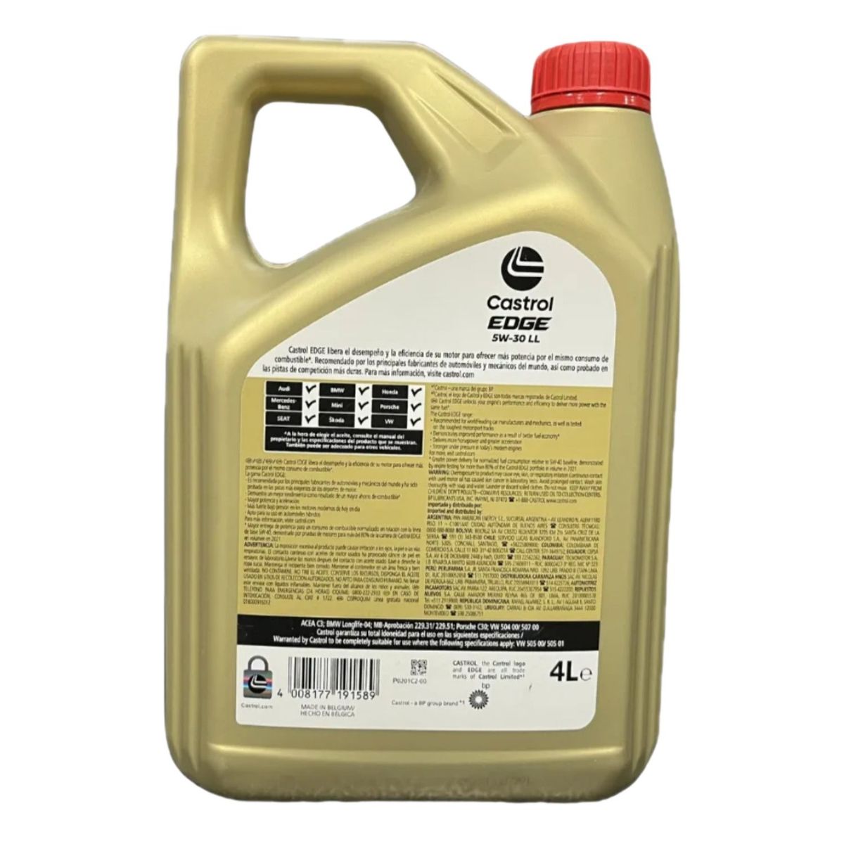 CASTROL - Aceite Motor Sintético 5w30 Castrol Edge 4 Lts.