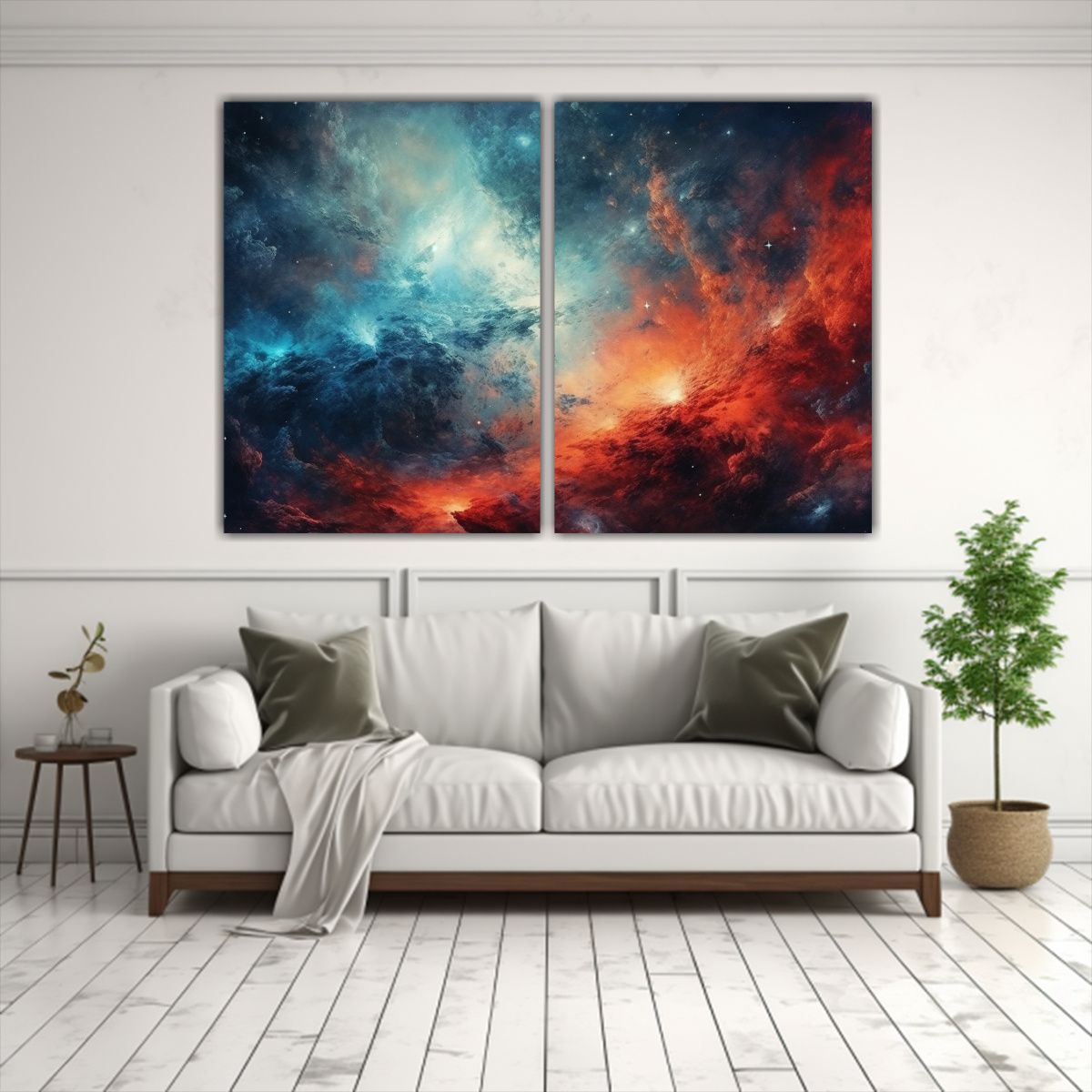 GENERICO - Pintura En Bastidor Galaxia Y Estrellas En 60x45 Cm