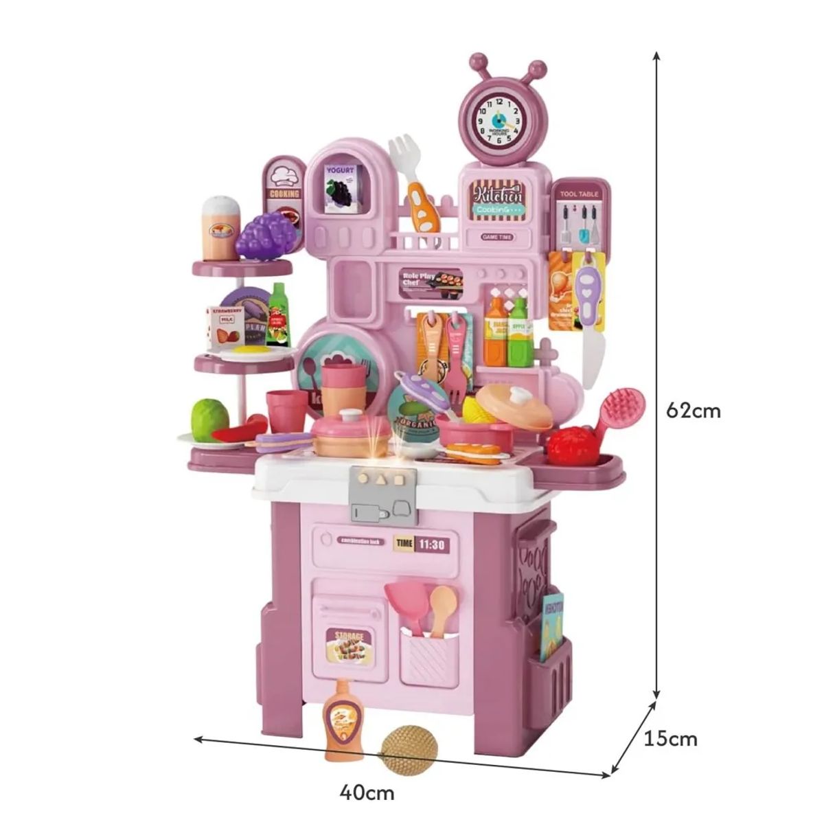 JUGUETERIA - Juguete Cocina Infantil Con Sonido Y Luz Rosa