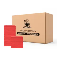 GENERICO - Trapero Microfibra Con Ojal 50*60 Tía Clarita - 200 uds - Rojo