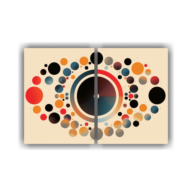 GENERICO - Cuadros Decorativos Con Círculos En El Tiempo Y 60x45 Cm
