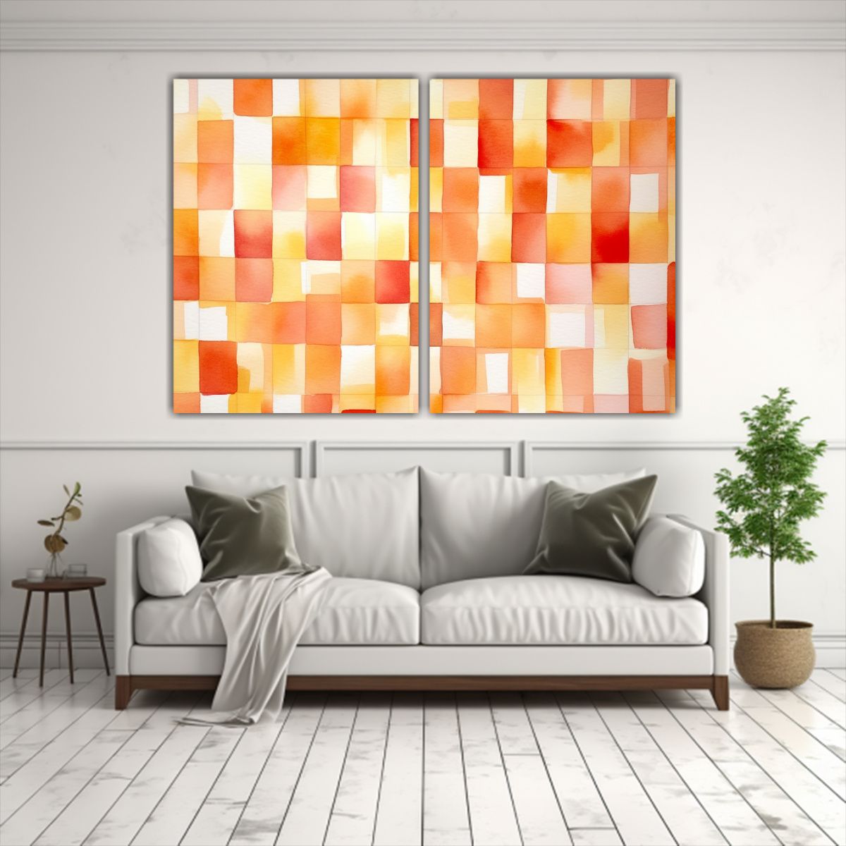 GENERICO - Cuadros Abstractos Acuarela Interiores 60x40 Cm