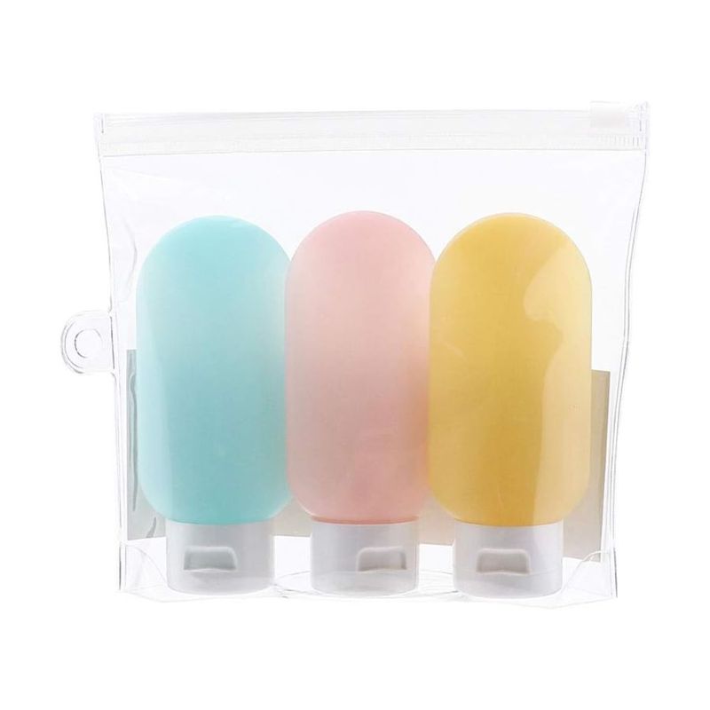 GENERICO - Set 3 Botellas Silicona Recargables Para Viajeros  60 ml