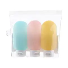 GENERICO - Set 3 Botellas Silicona Recargables Para Viajeros 60 ml