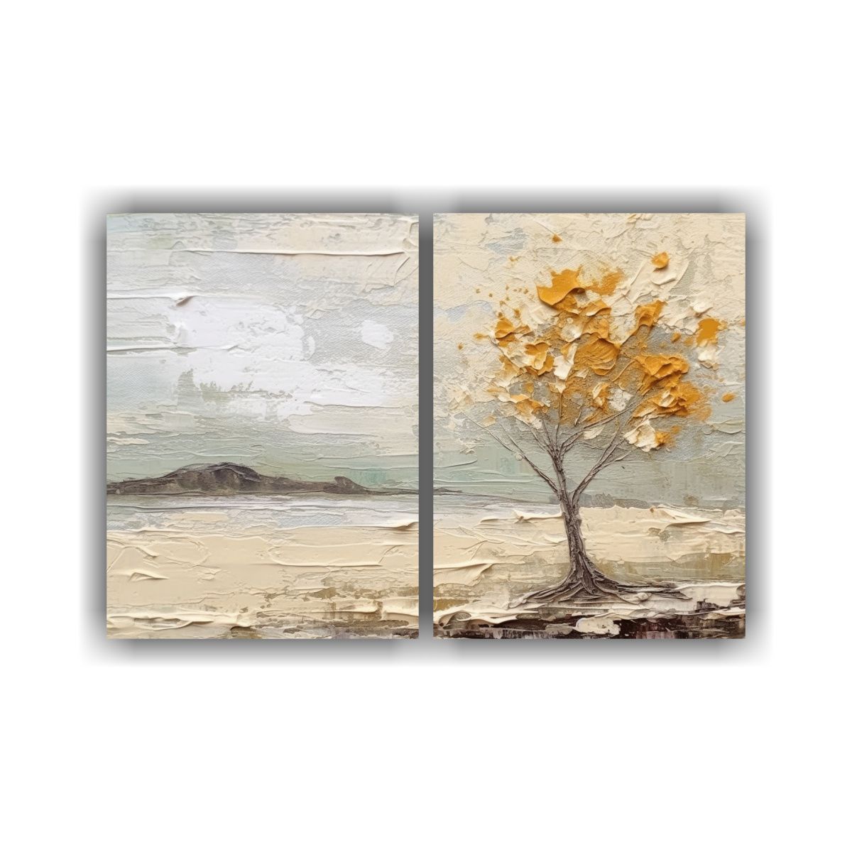 GENERICO - Pintura Al óleo Abstracta De Paisaje En Estilo 60x40 Cm