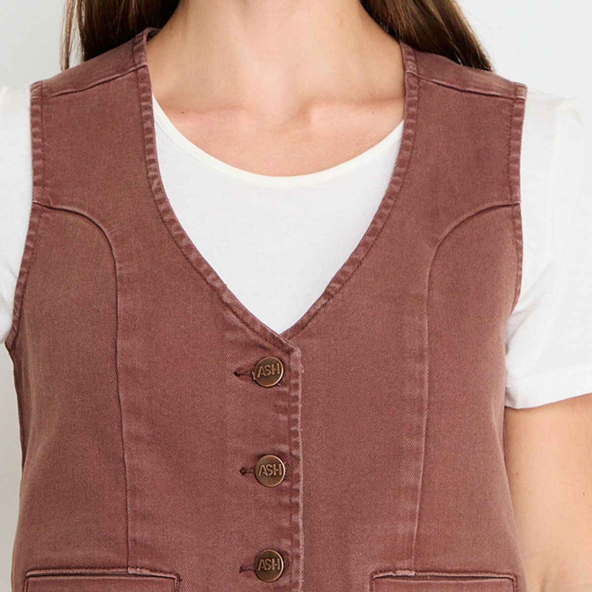 ASH - Gillette Denim Mujer Café Ash