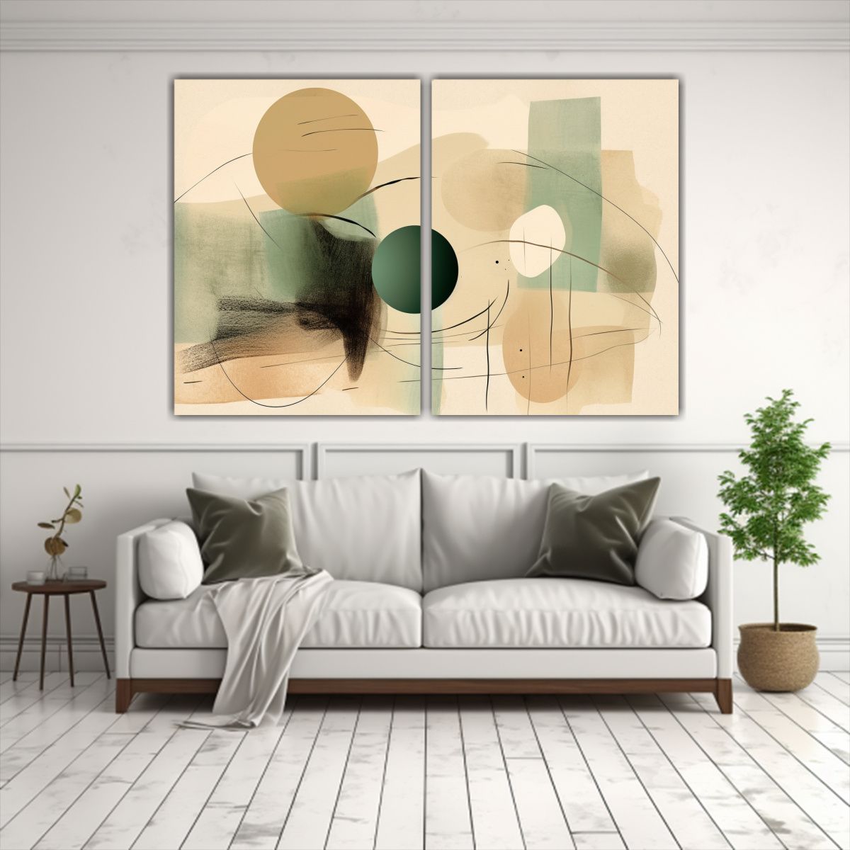 GENERICO - Arte Abstracto Minimalista Detalles En Tinta 60x40 Cm