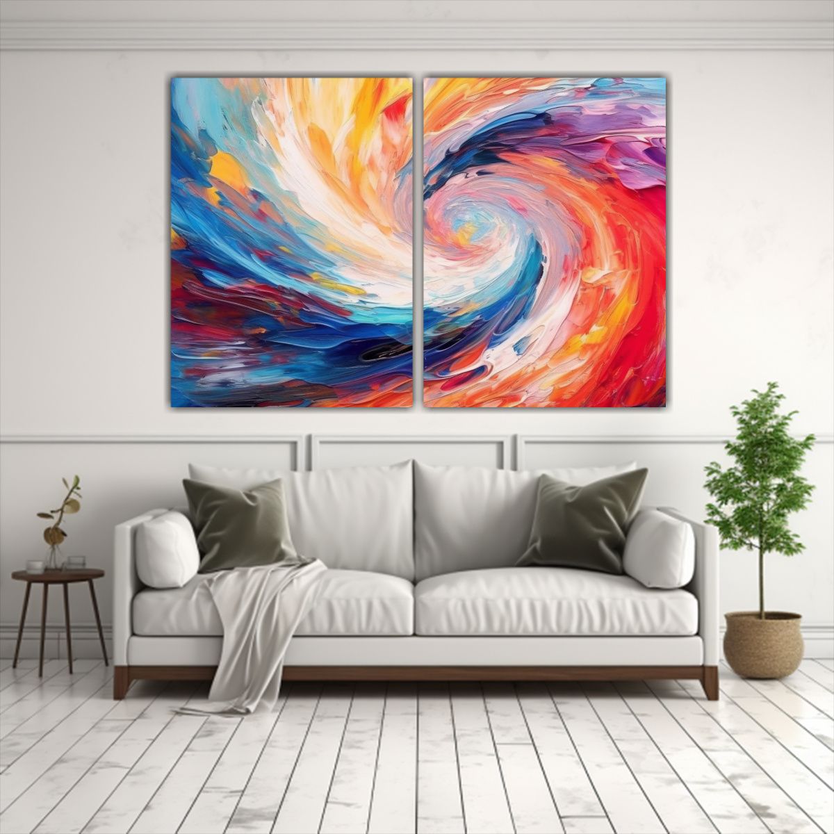 GENERICO - Pinturas Abstractas De Decoración Con Remolino 60x40 Cm