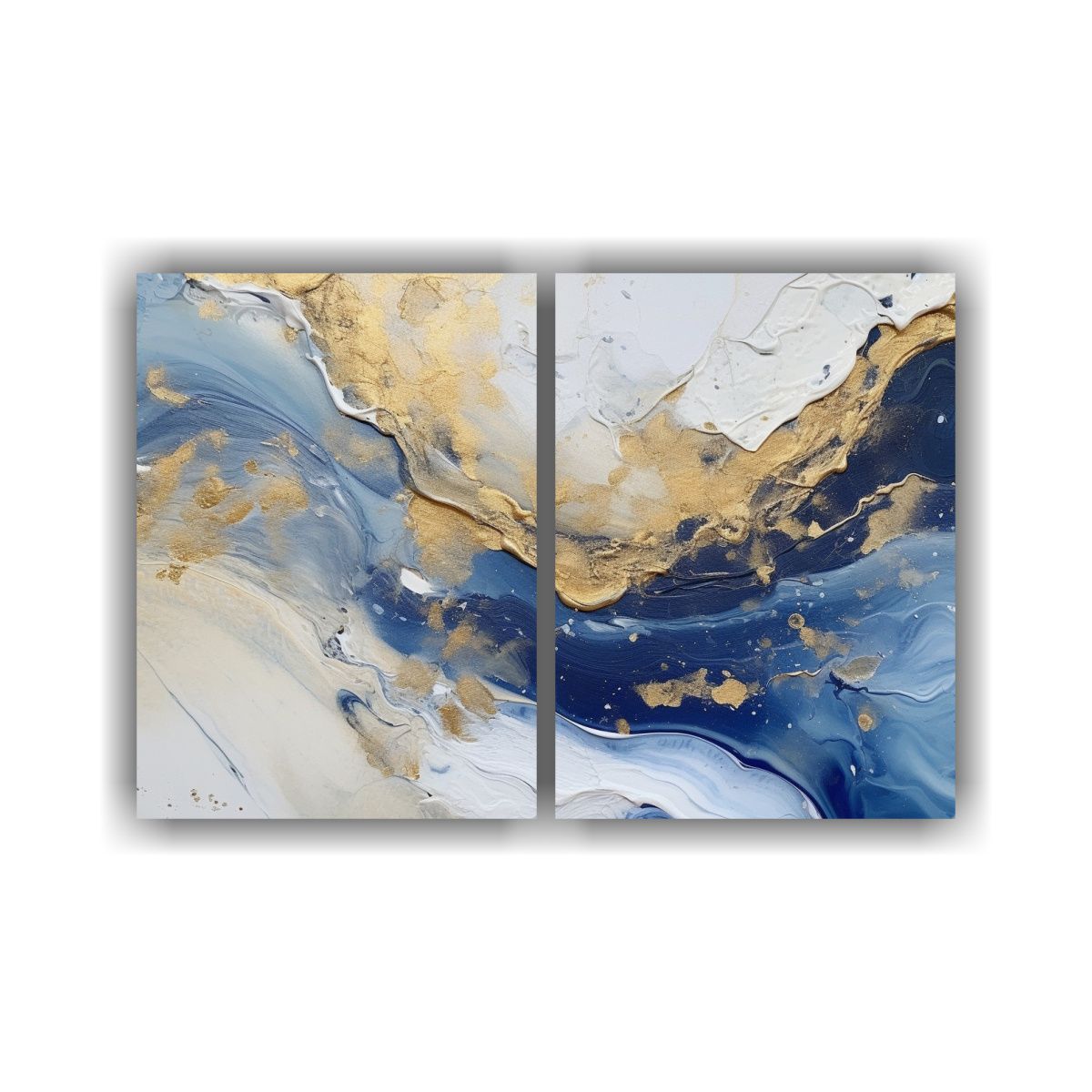 GENERICO - Cuadro Dormitorio Inspiración Azul Amarillo Y 60x40 Cm